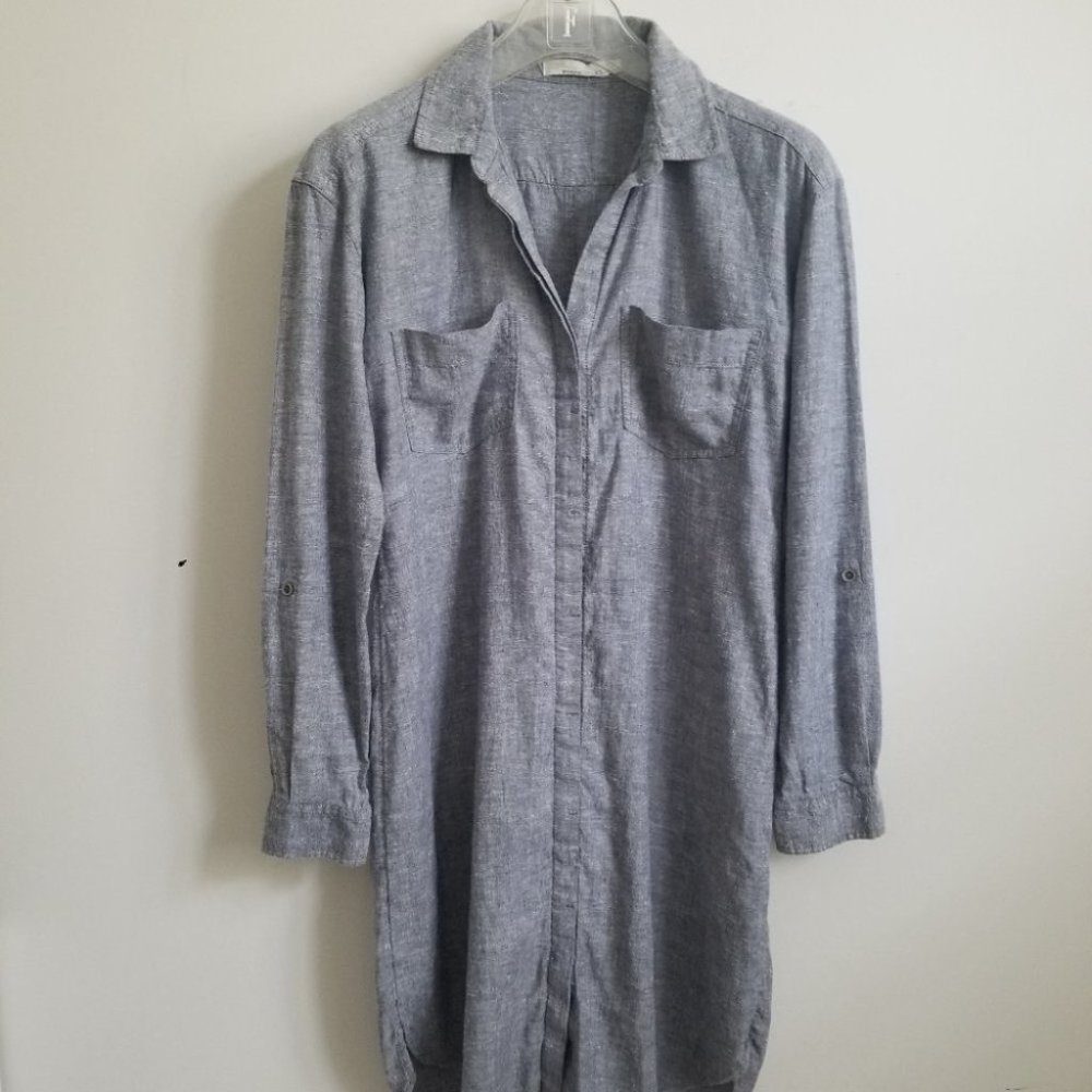 Prana Heather Gray Long-Sleeve Shirt Dress